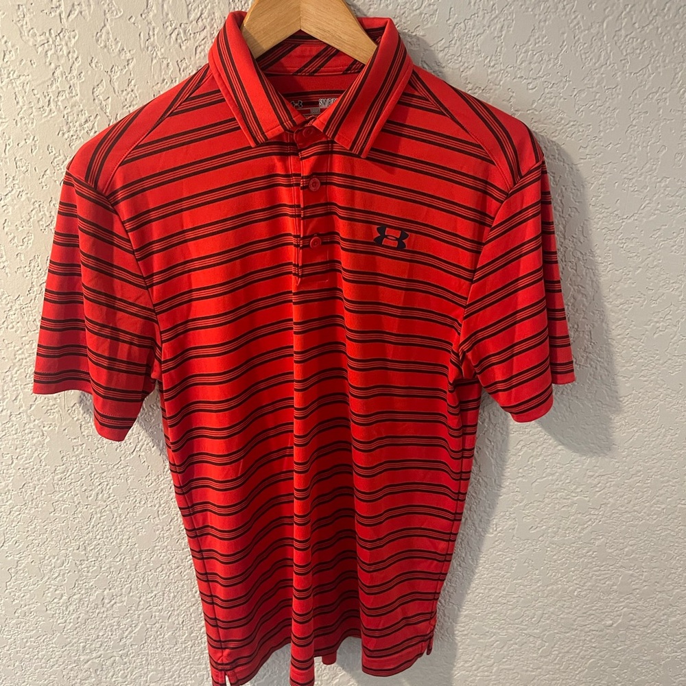 Under Amour Polo Red/Black strips
